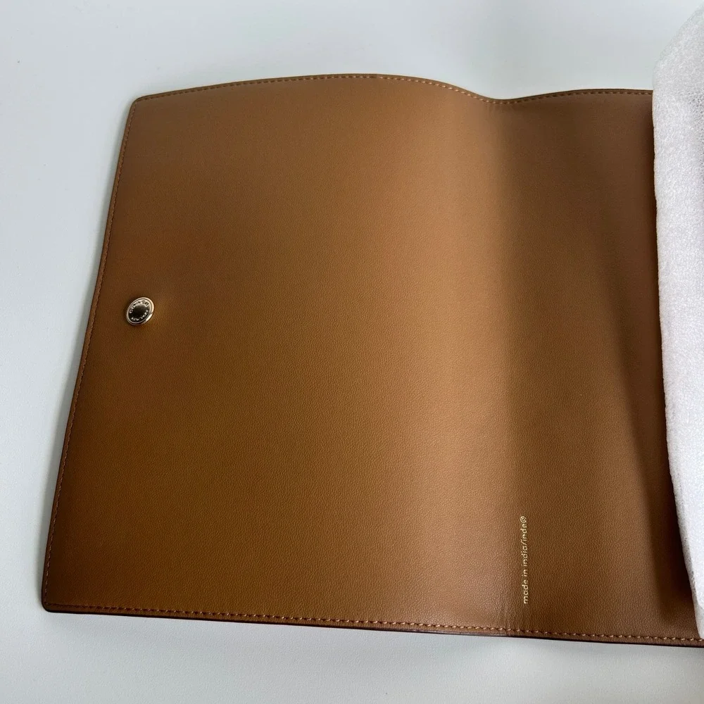 Coach Notebook Cover Signature Canvas Strawberry Print Brown Leather CH490